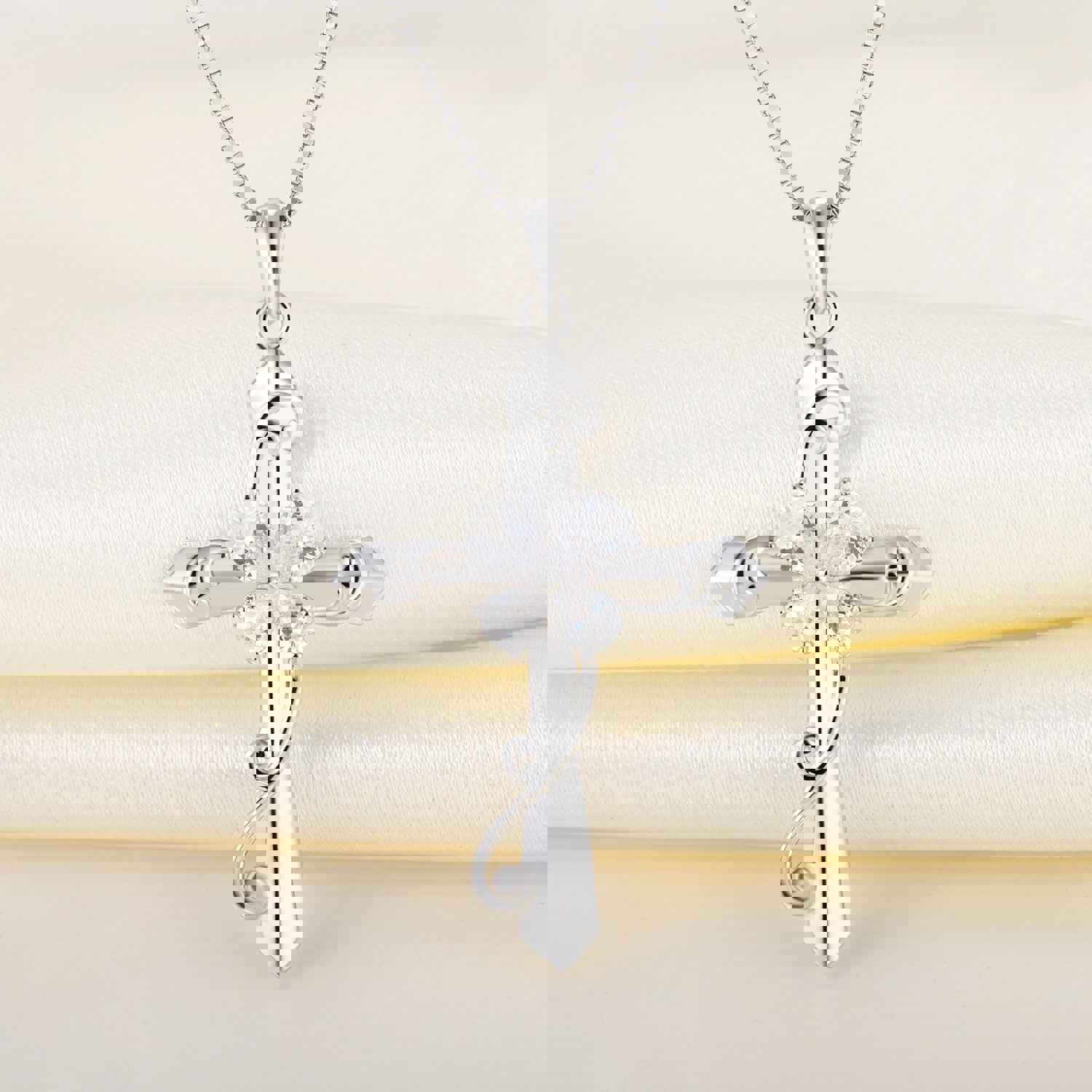 Yeelery Butterfly Cross Necklace - Elegant 925 Sterling Silver Jewelry