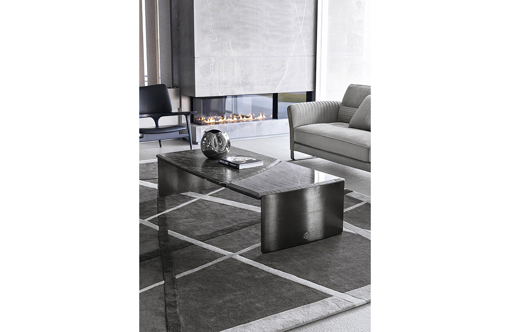 Mirage Rectangular Cocktail Table with Black Kenya Marble Top