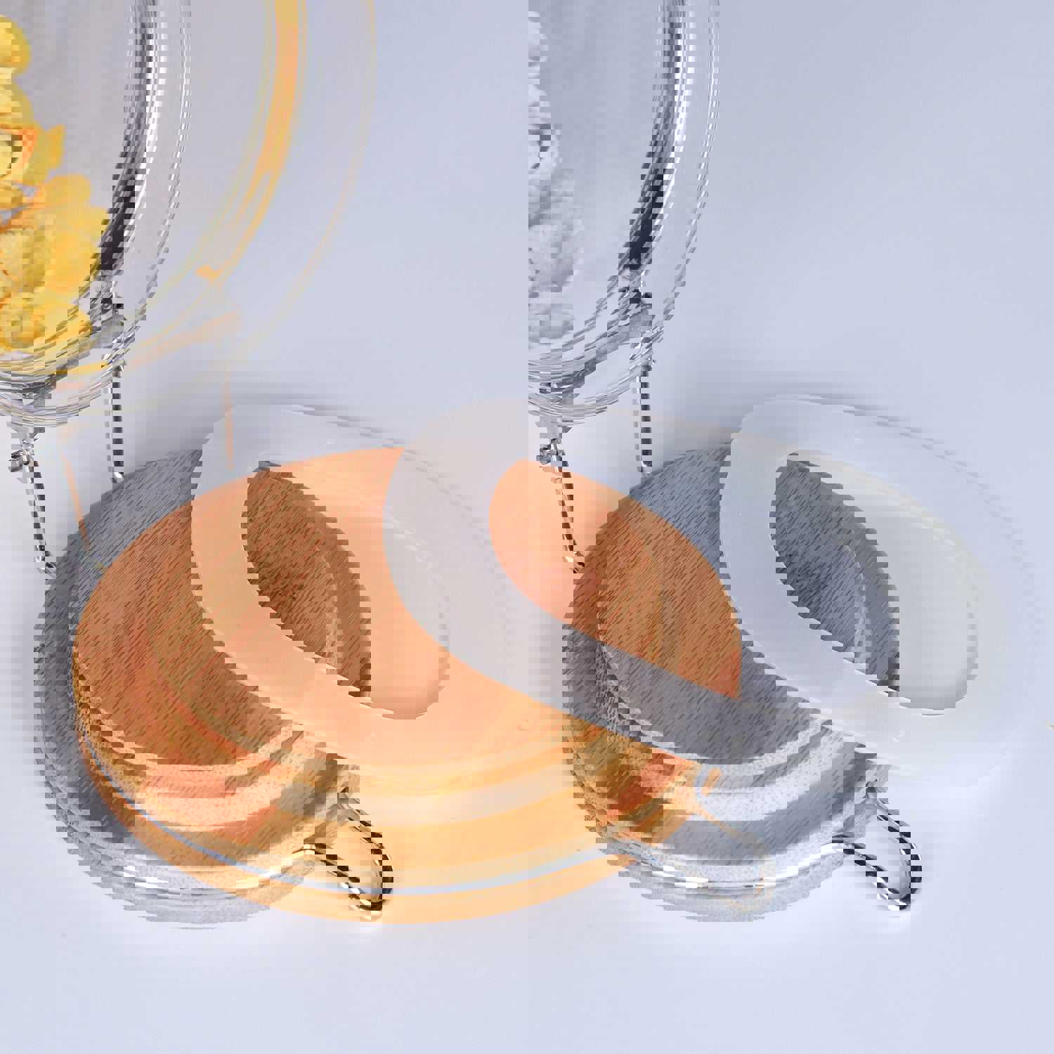 KKC Clear Borosilicate Glass Food Storage Jar with Bamboo Lid - 40 floz (1200 ML)