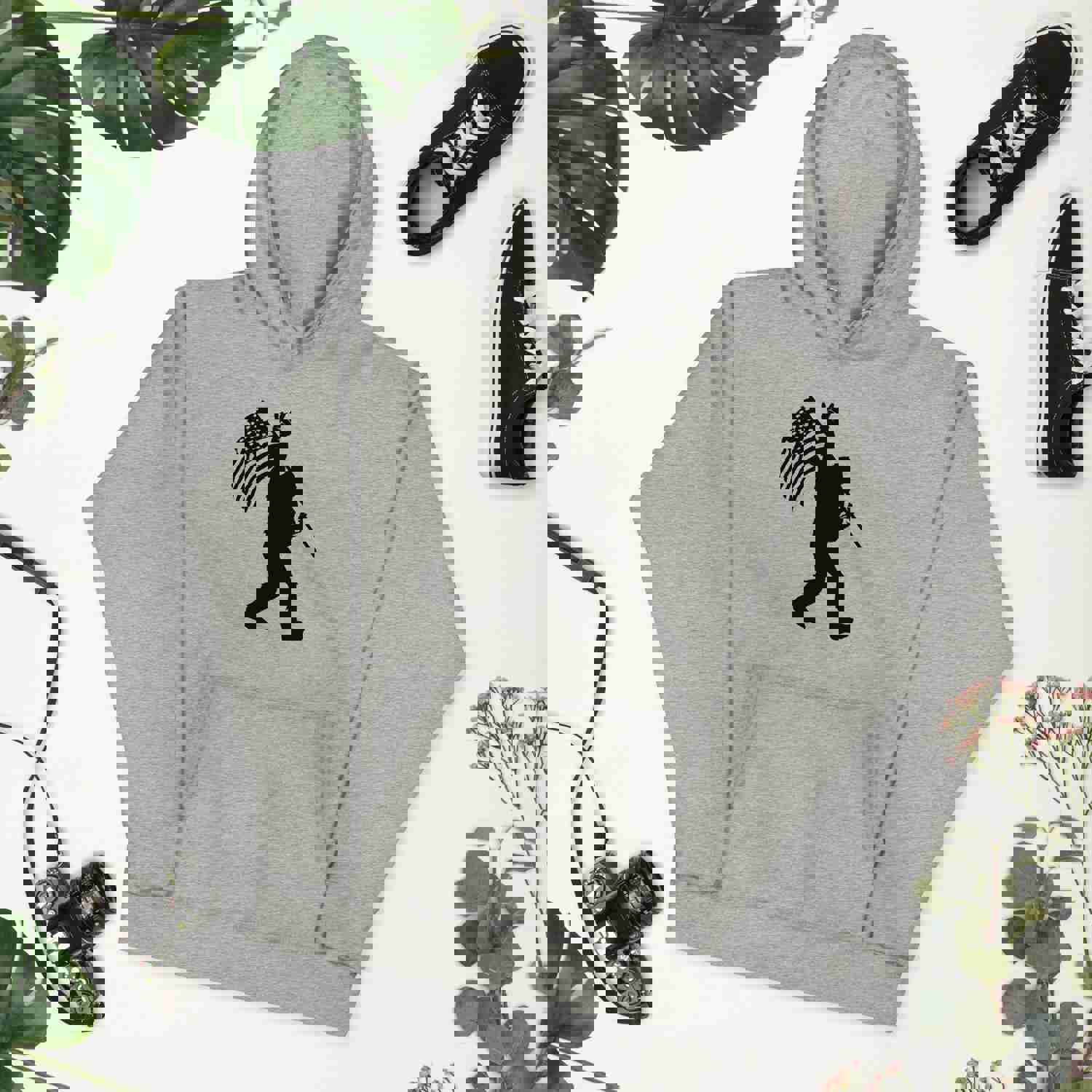 Bigfoot American Flag Unisex Hoodie