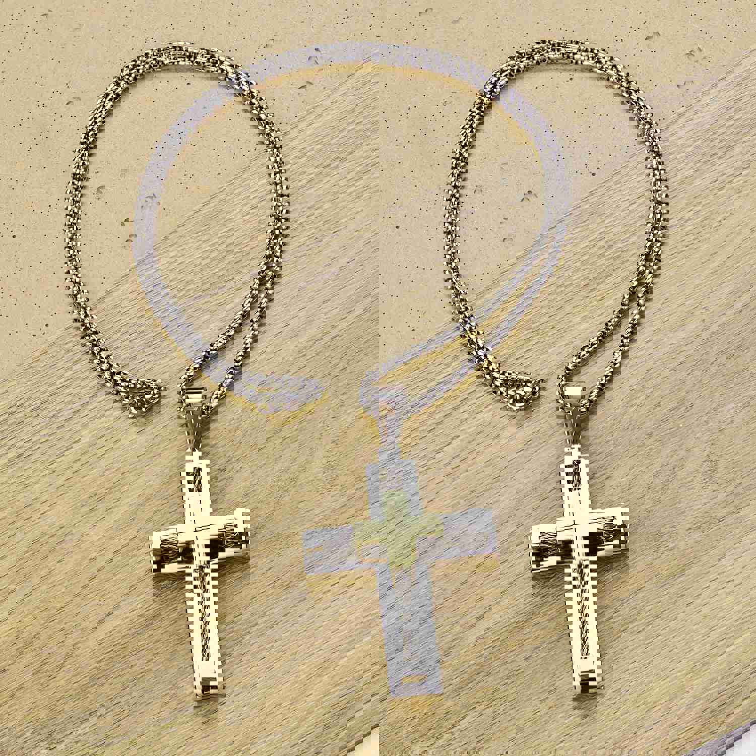 Yeelery Silver Cross Necklace With 18K Gold Plated