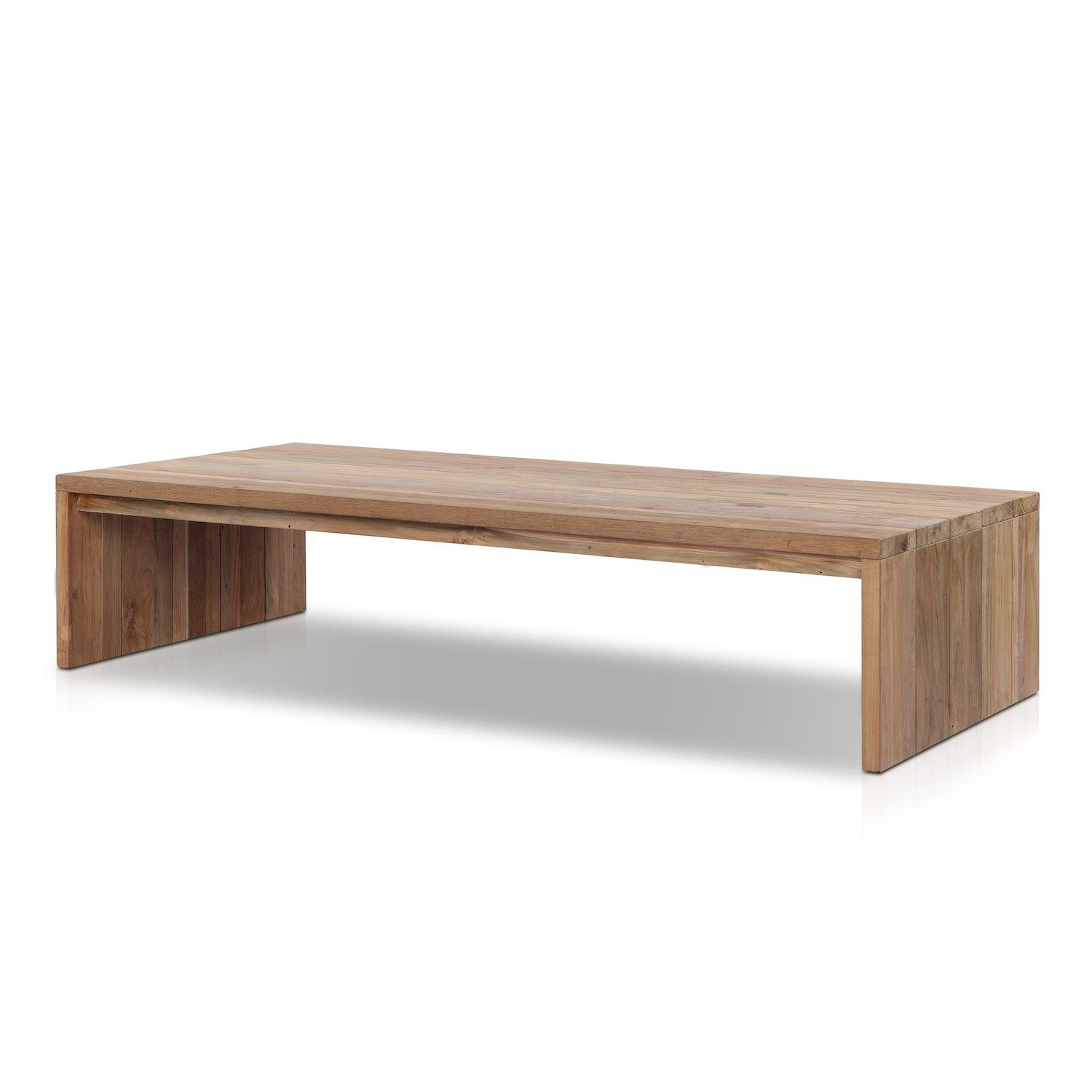 Gilroy Outdoor Coffee Table - Waterfall Style with Reclaimed Teak