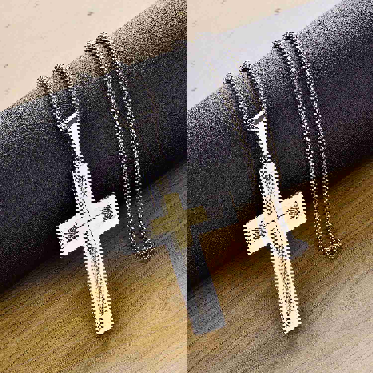 Yeelery Silver Cross Necklace With 18K Gold Plated
