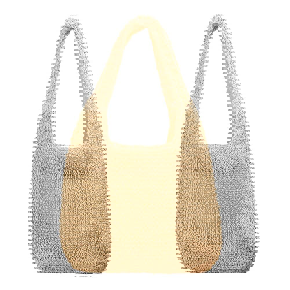 Lkblock Fashion Rattan Women Shoulder Bags - Straw Woven Casual Tote for Summer & Beach