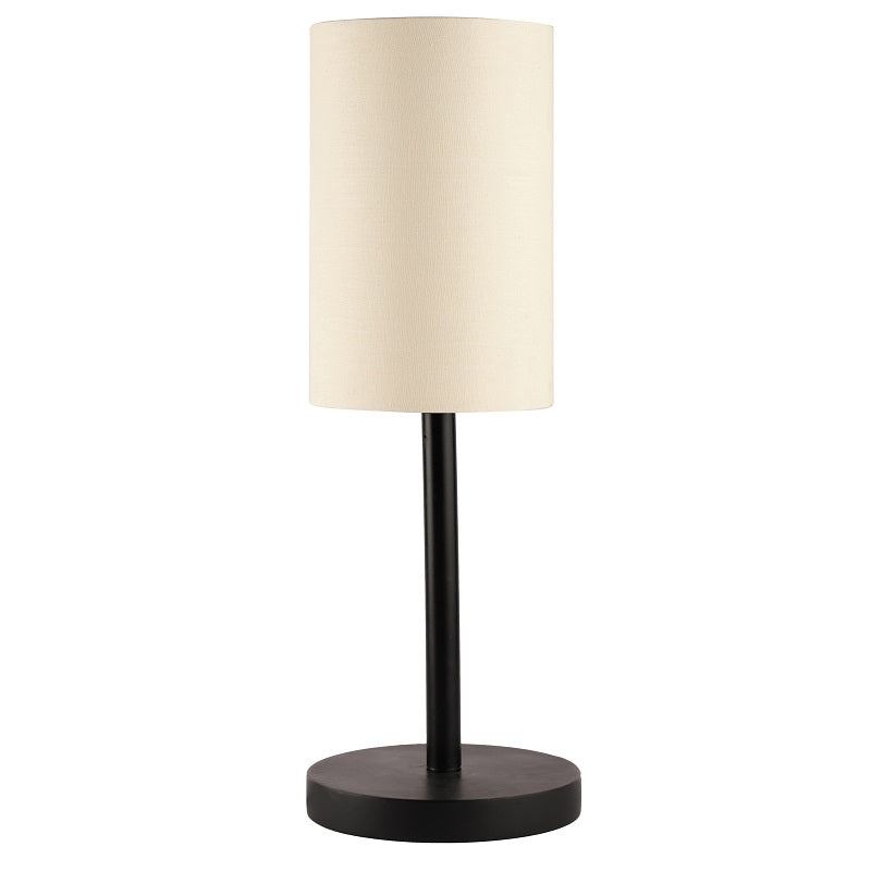 BTR CRAFTS Raven Black Metal Table Lamp with Cylinder Lampshade