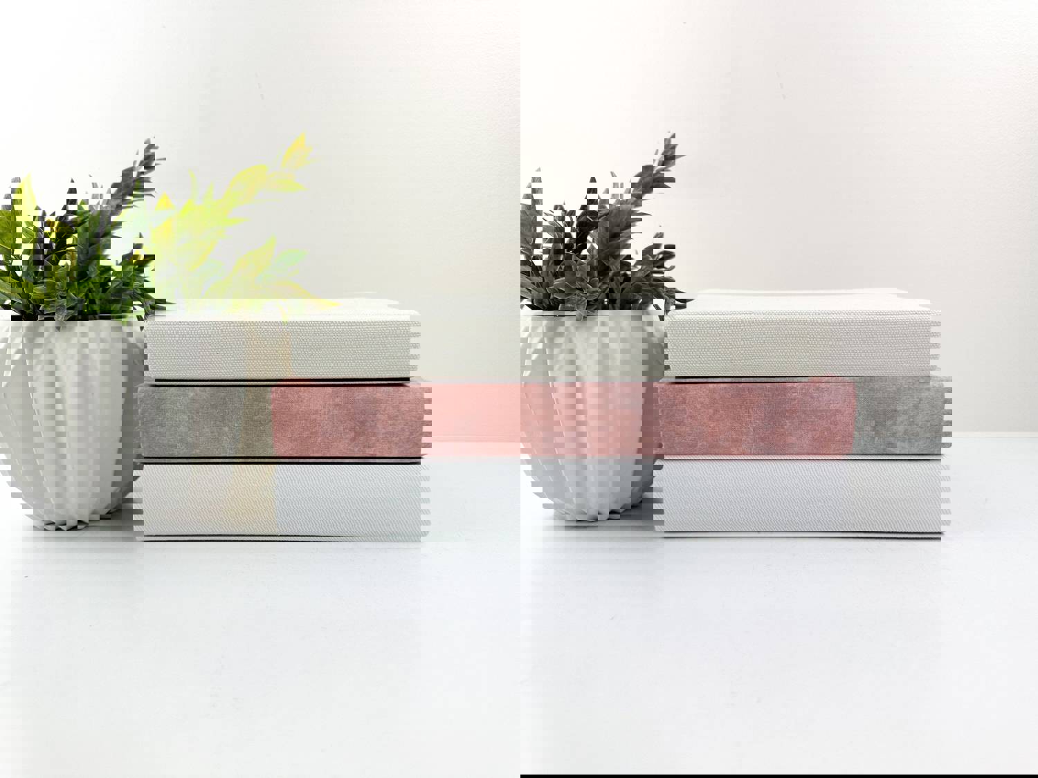 Pink Decorative Fabric-Wrapped Books for Living Room and Shelf Decor