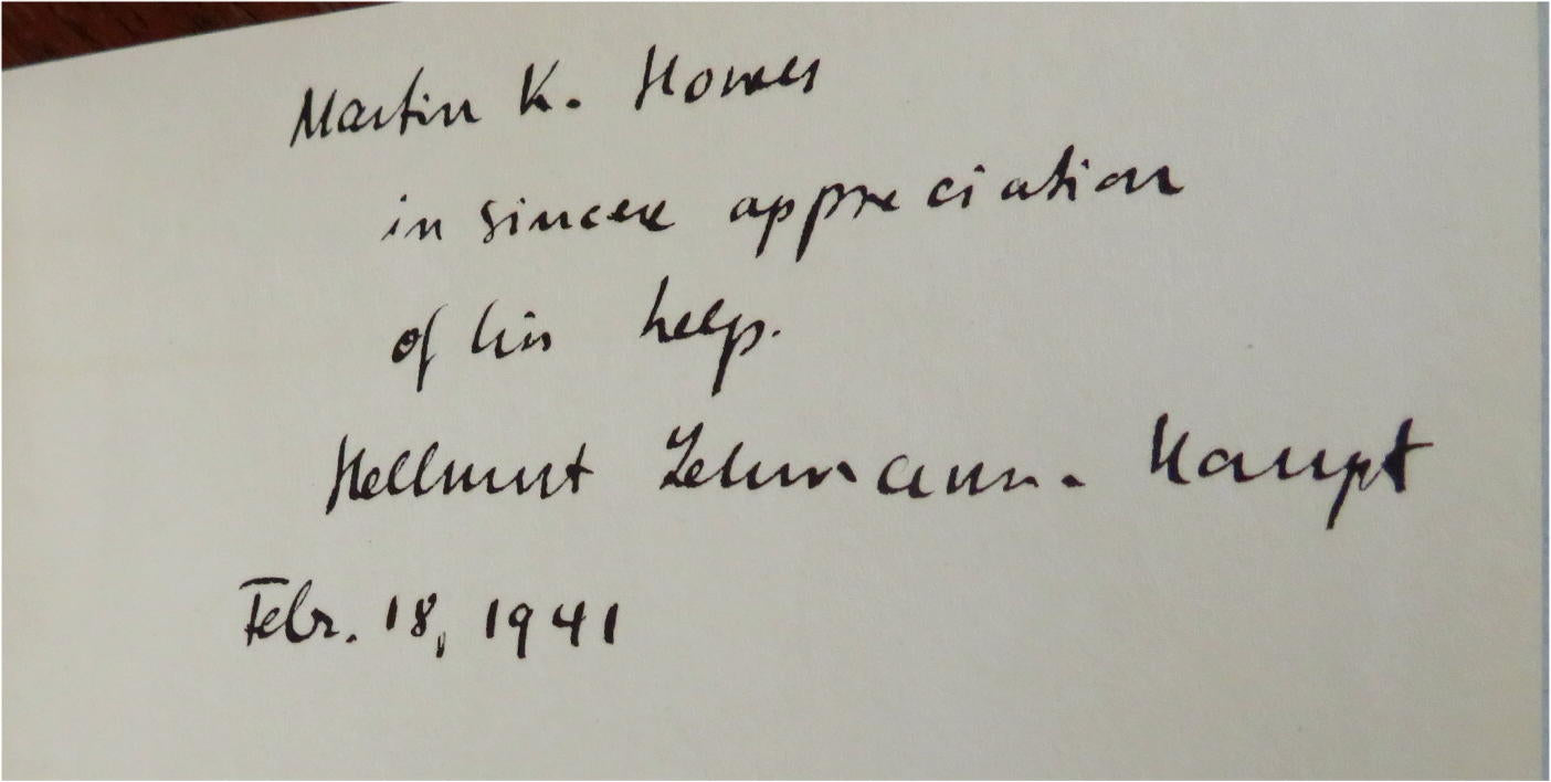 70 Books About Bookmaking 1941 Hellmut Lehmann-Haupt Signed Bibliography