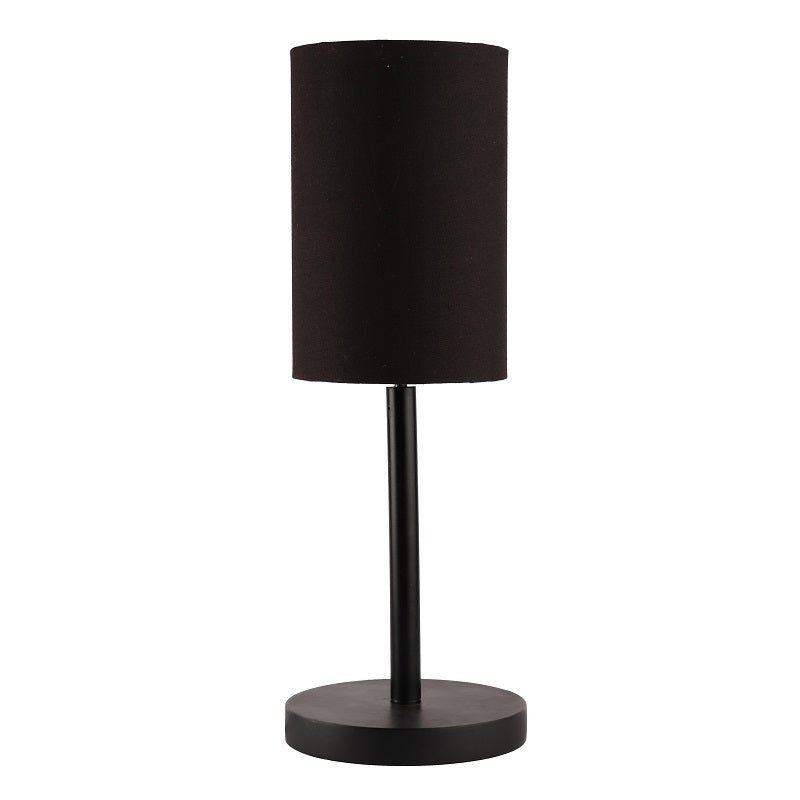 BTR CRAFTS Raven Black Metal Table Lamp with Cylinder Lampshade