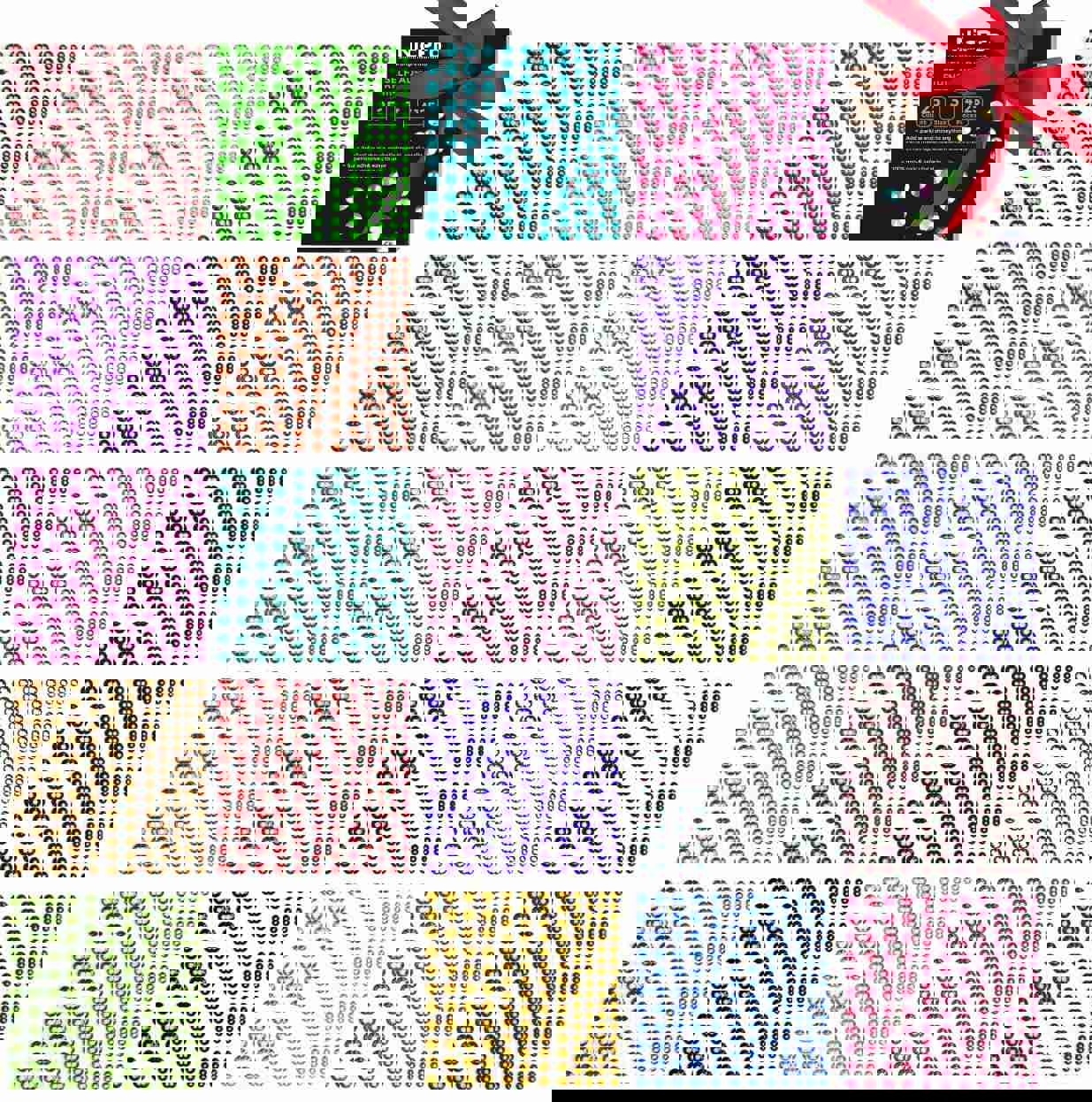 Nicpro Self-Adhesive Rhinestone Stickers - 4125 Pieces in 25 Colors & 3 Sizes for Nail, Crafts, Festival, and Makeup