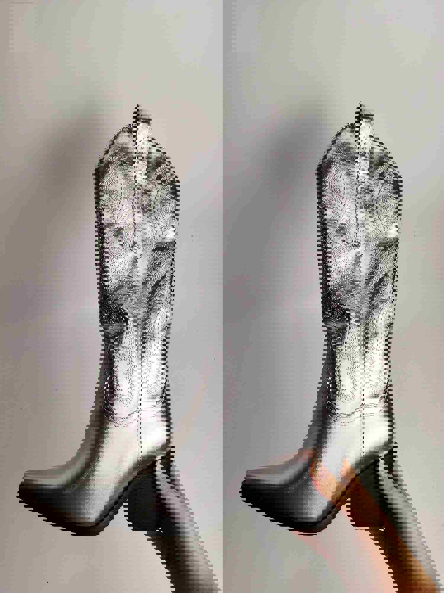 Disco Cowgirl Boots with Western Stitching