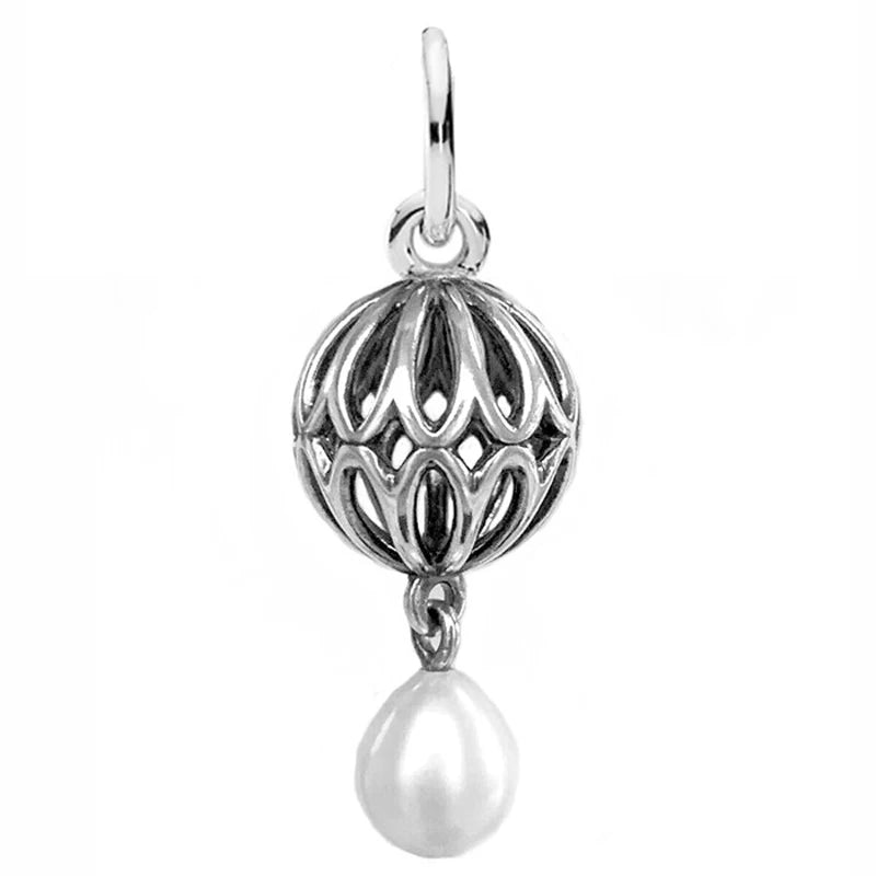 925 Sterling Silver Pearl Drop Pine Needle Feather Wheat Necklace Pendant Beads for DIY Jewelry