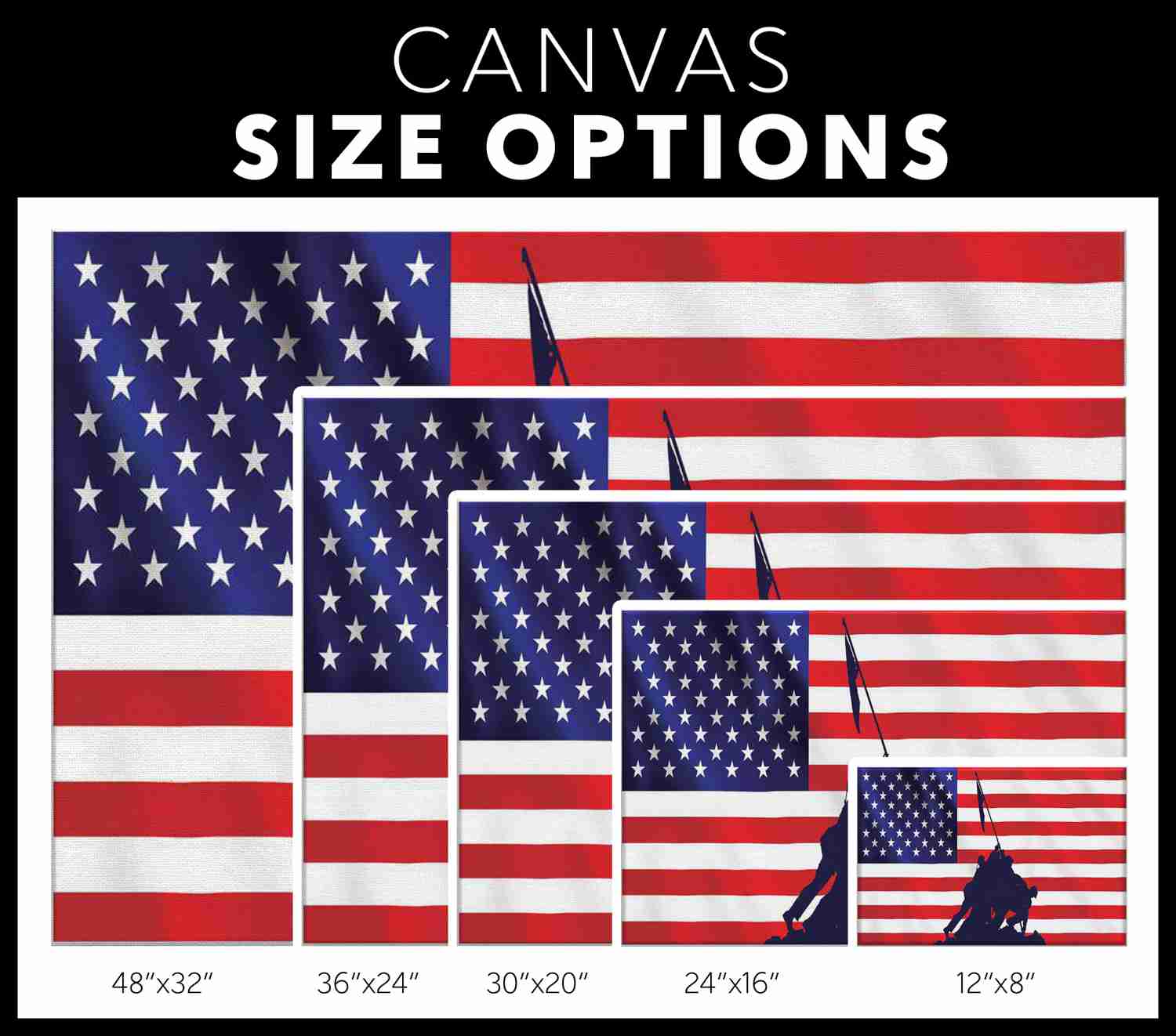 Raising The Flag At Iwo Jima - Premium Canvas Art Print