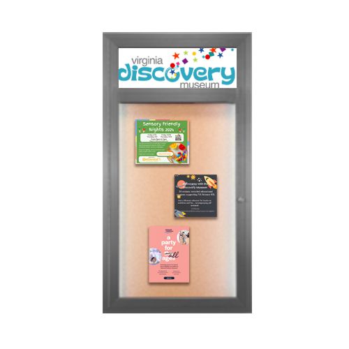 19 x 24 Outdoor Enclosed LED Lighted Poster Swing Case with Header | Single Locking Door