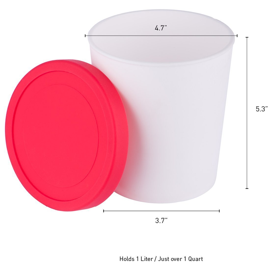 StarPack Premium Ice Cream Freezer Storage Containers - Set of 2 with Silicone Lids