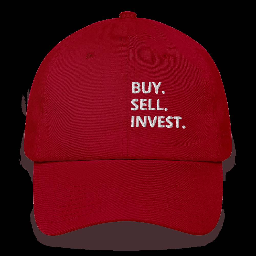 Buy. Sell. Invest. Vertical Dad Hat - Adjustable Low Profile Cap