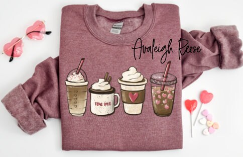 Valentine Coffee Sweatshirt - Unisex Coffee Lover Crewneck Sweater