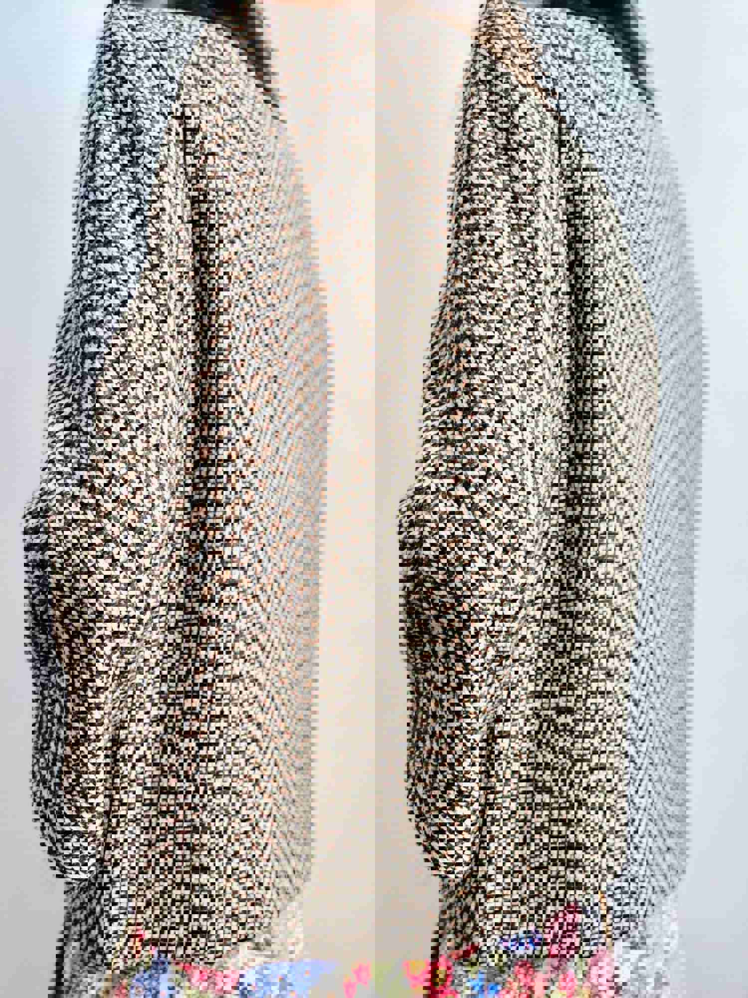 Vintage 1940s Tweed Jacket with Velvet Collar and Large Buttons