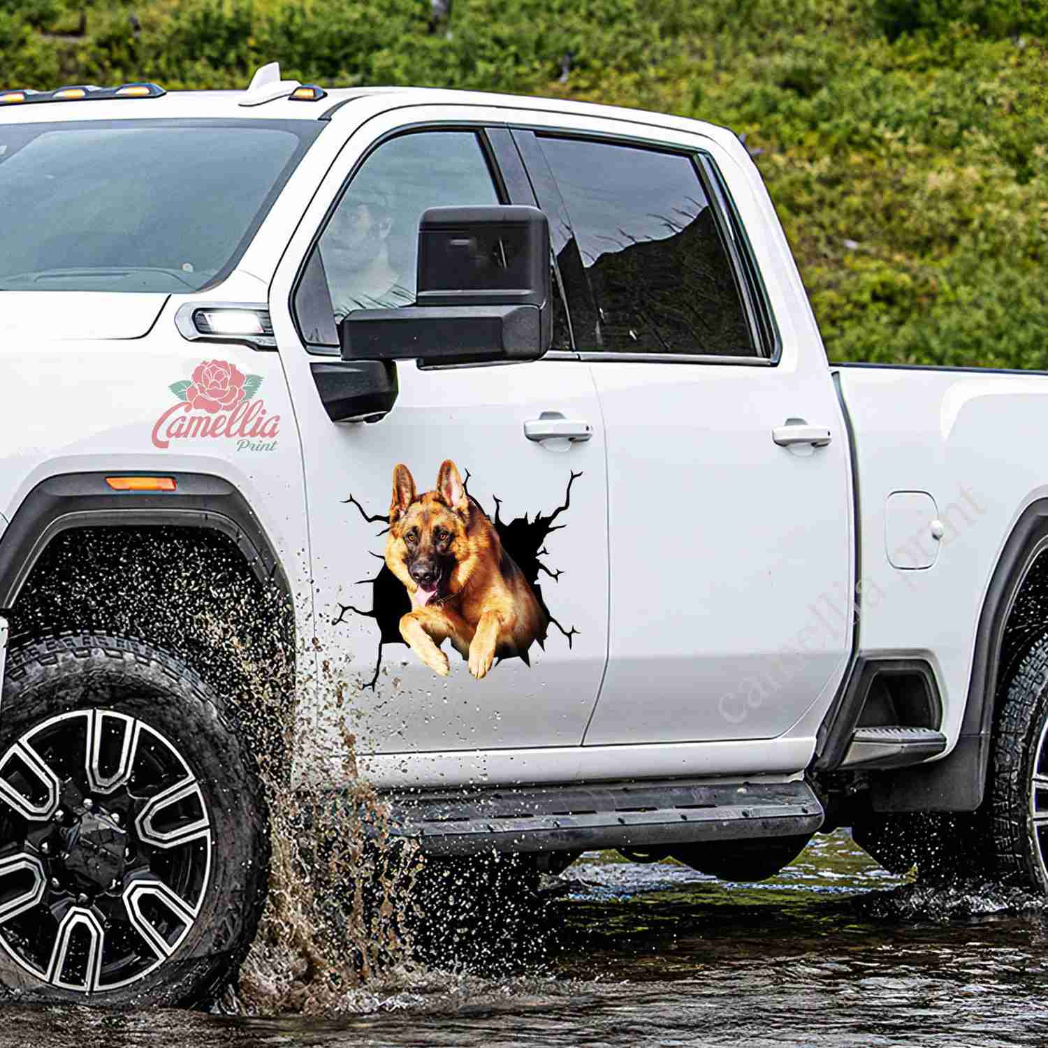 German Shepherd Crack Stickers For Cars - The Cutest Big Stickers First Anniversary Gift