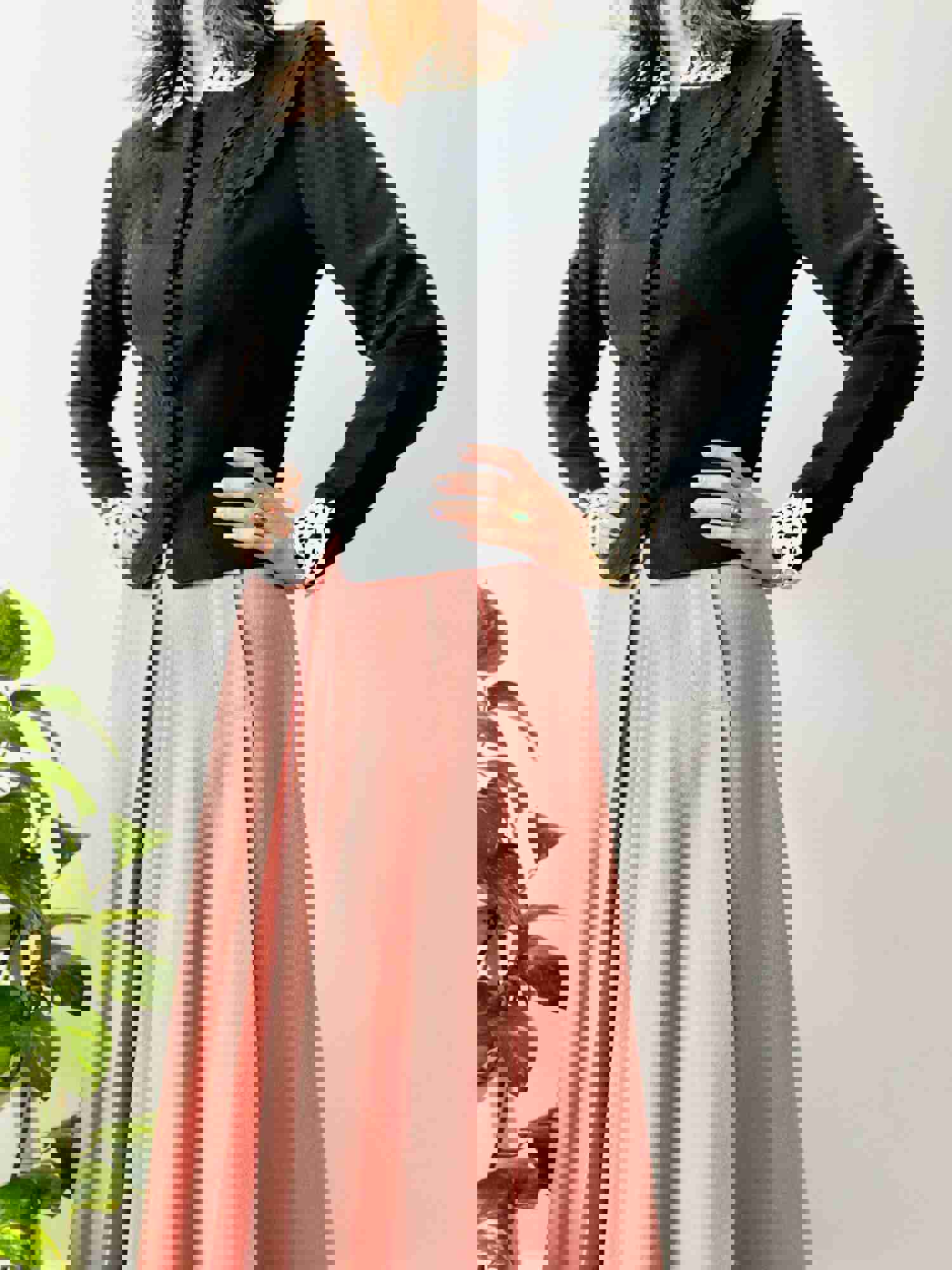 Vintage 1930s Black Lace Jacket with French Buttons