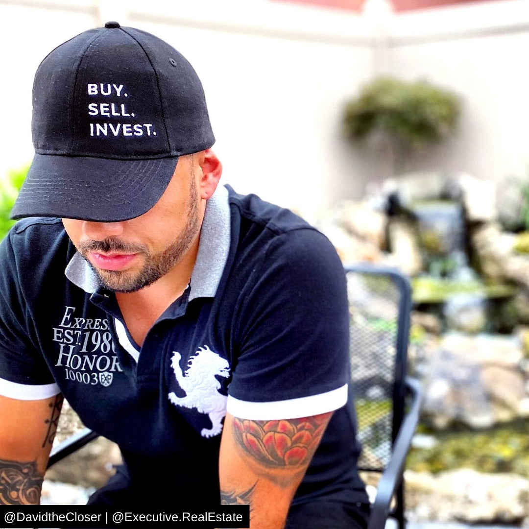 Buy. Sell. Invest. Vertical Dad Hat - Adjustable Low Profile Cap