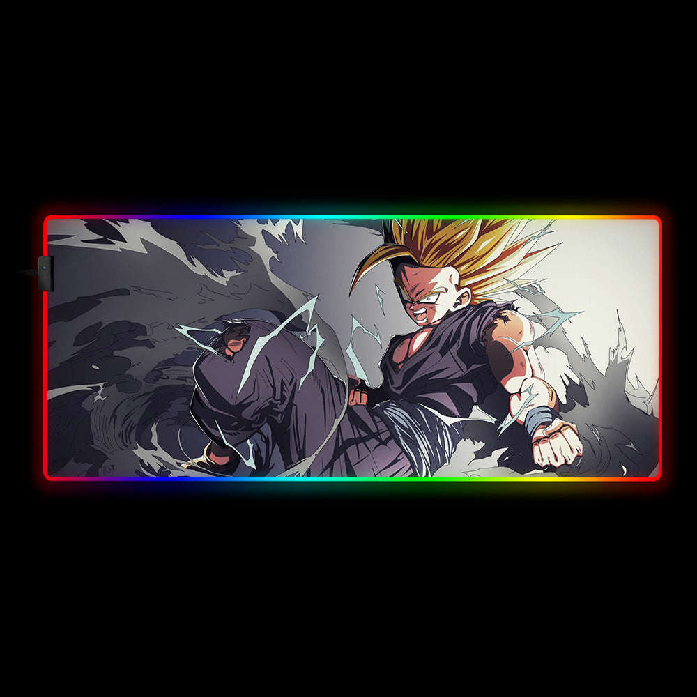 Gohan Fights Design RGB Gaming Mouse Pad with LED Lighting, M-XXL Size