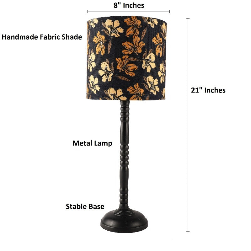 BTR CRAFTS Golden Flower Metal Table Lamp Set of 2 (Bulb not Included)