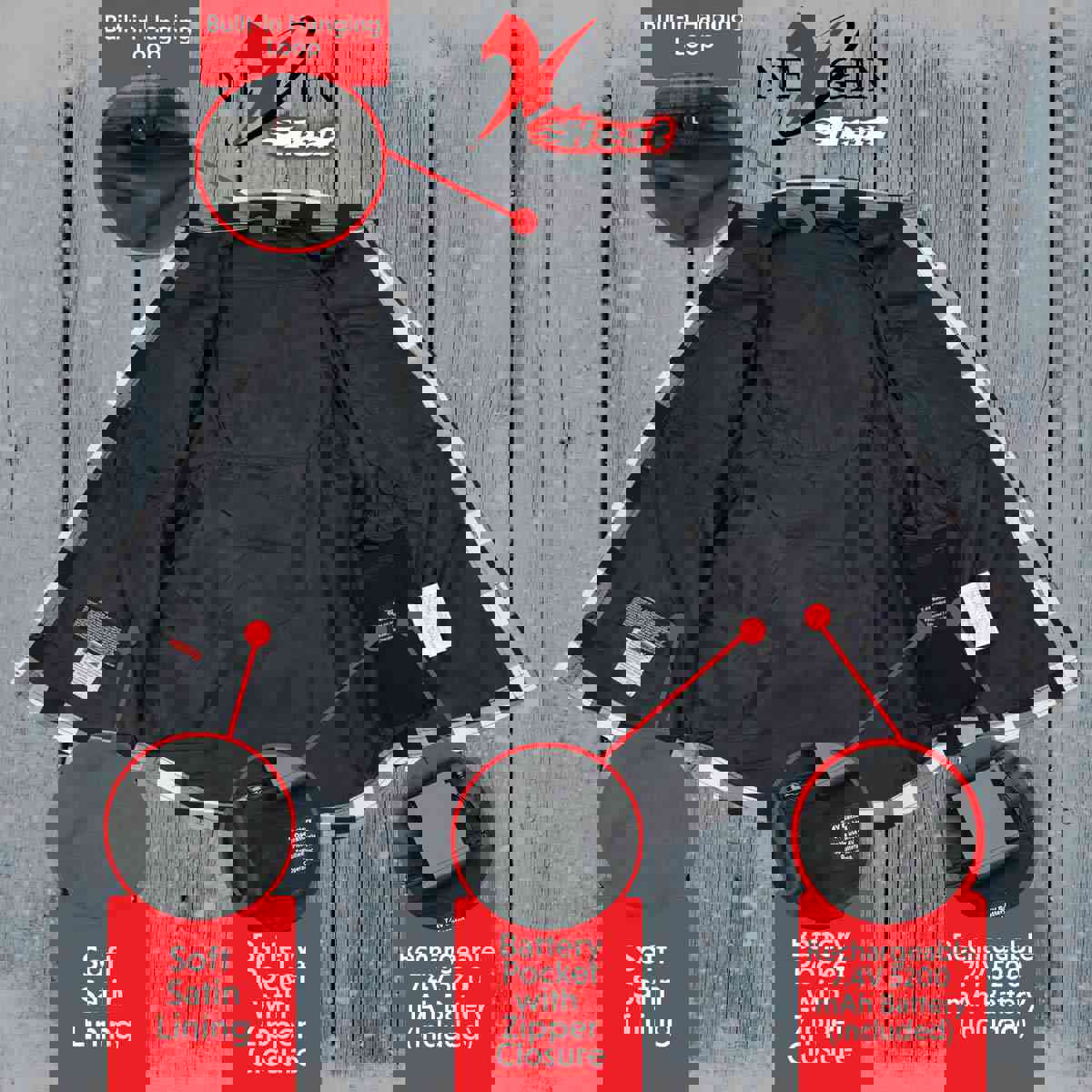 Nexgen Heat NXM1601SET Men's Heated Flannel Shirt for Outdoor Activities