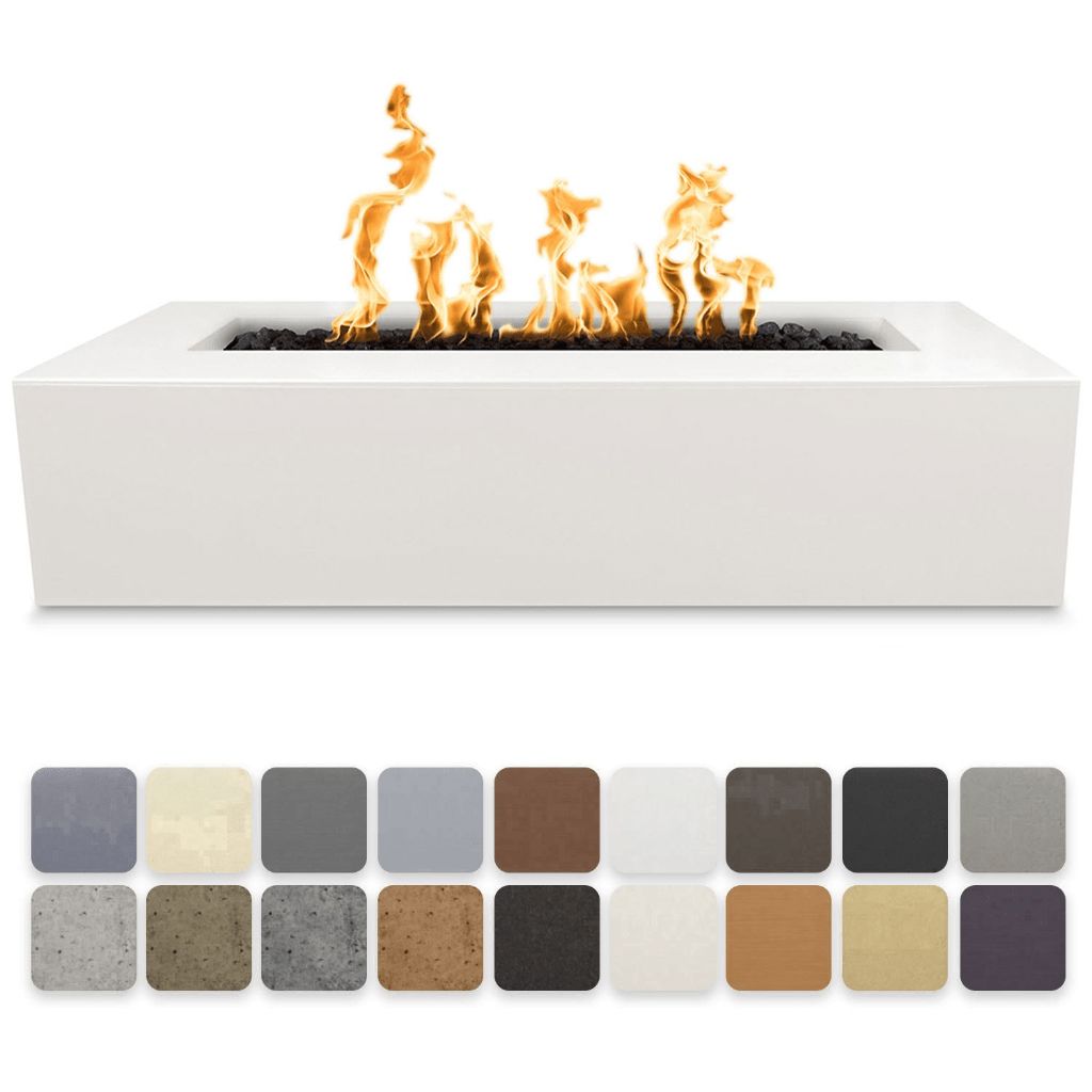 The Outdoor Plus - Regal GFRC Concrete Rectangle Natural Gas Fire Pit Table 54