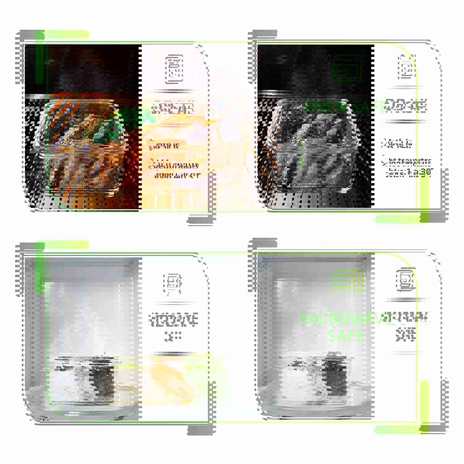 Prep Naturals Glass Meal Prep Containers - 5 Pack, 850ml, BPA-Free, Airtight Food Storage