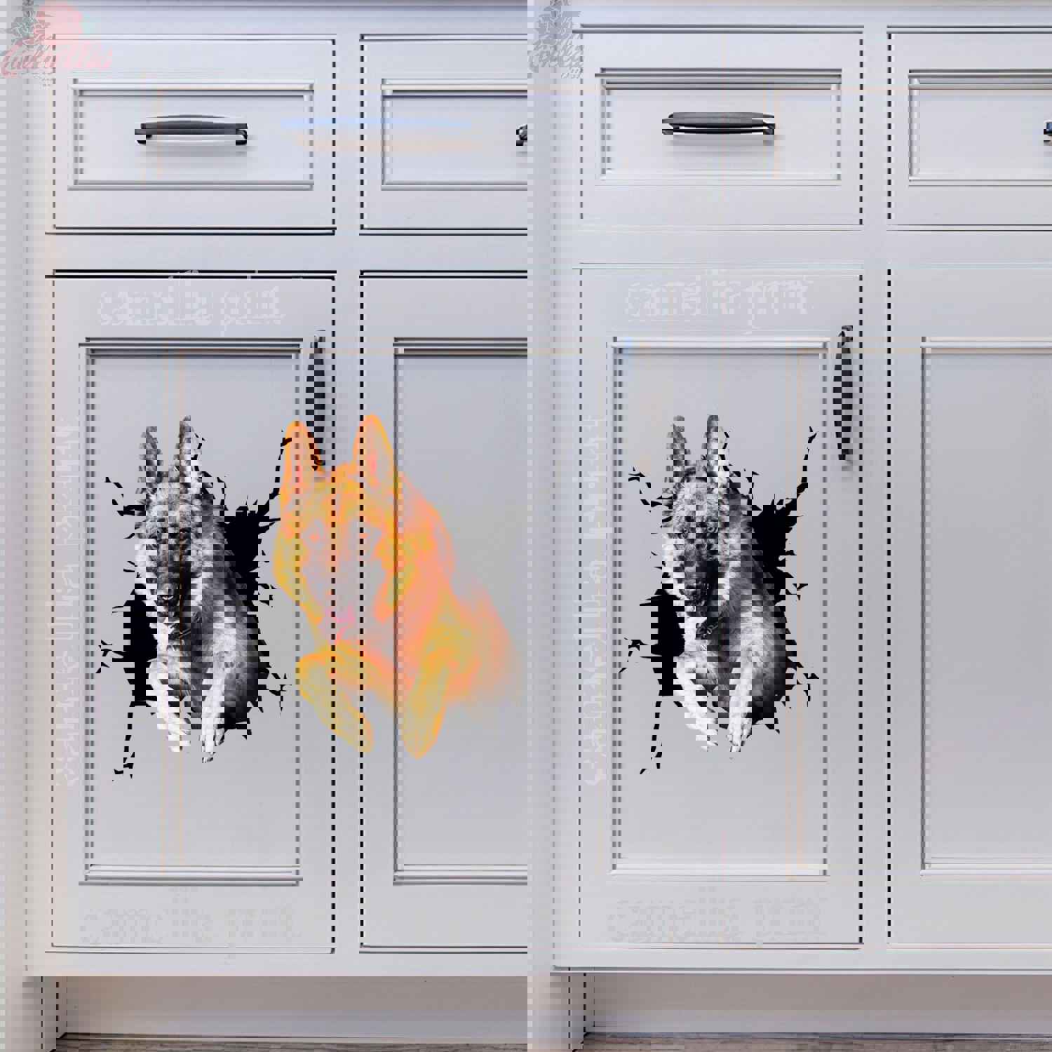 German Shepherd Crack Stickers For Cars - The Cutest Big Stickers First Anniversary Gift