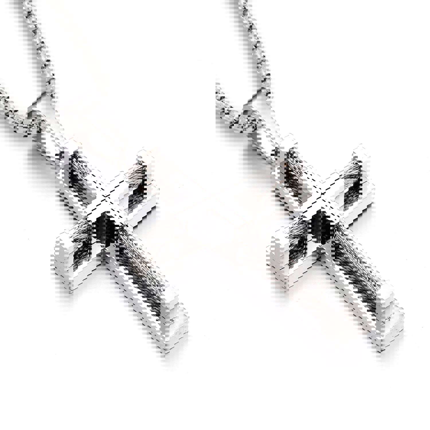 Yeelery Silver Cross Necklace With 18K Gold Plated