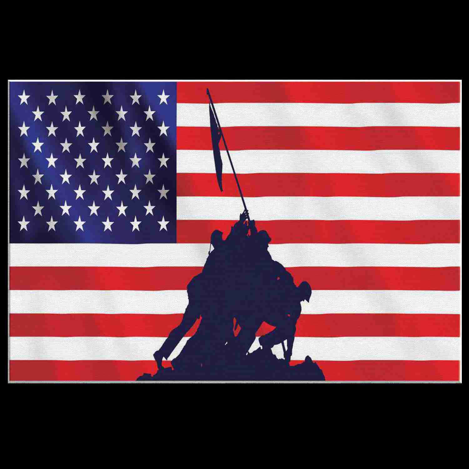 Raising The Flag At Iwo Jima - Premium Canvas Art Print
