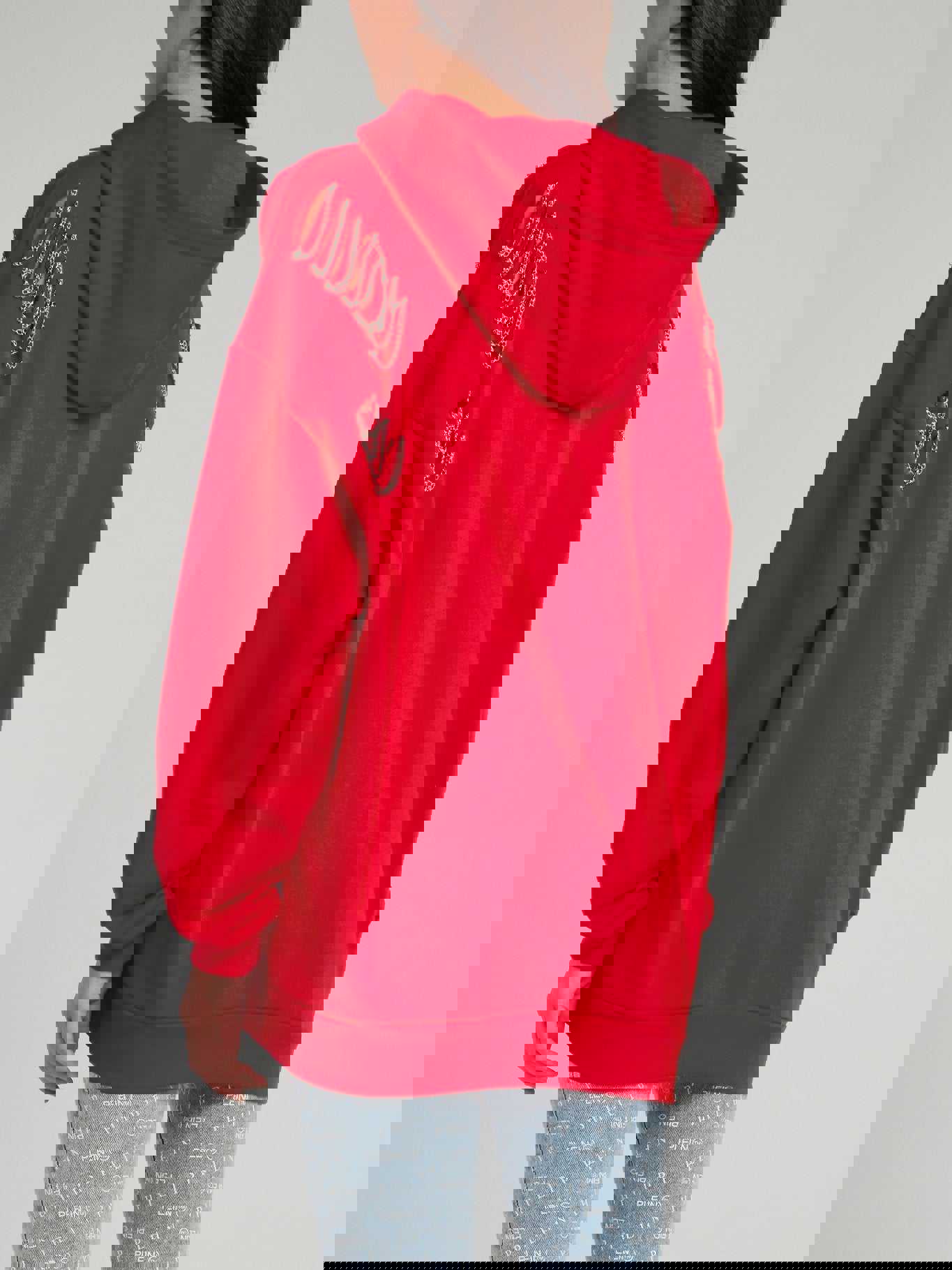 Red Chain Embellished Logo Hoodie - Philipp Plein