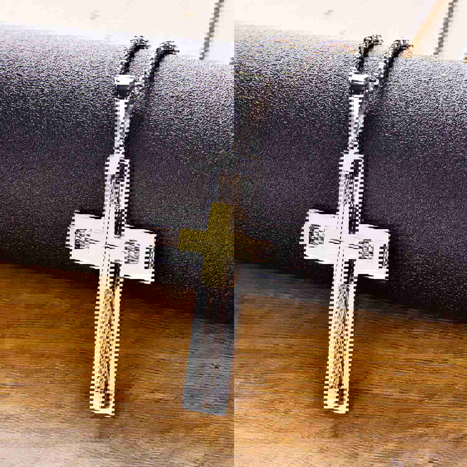 Yeelery Silver Cross Necklace With 18K Gold Plated