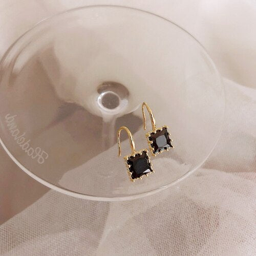 Exquisite Elegant Simple Square Zircon Earrings for Women