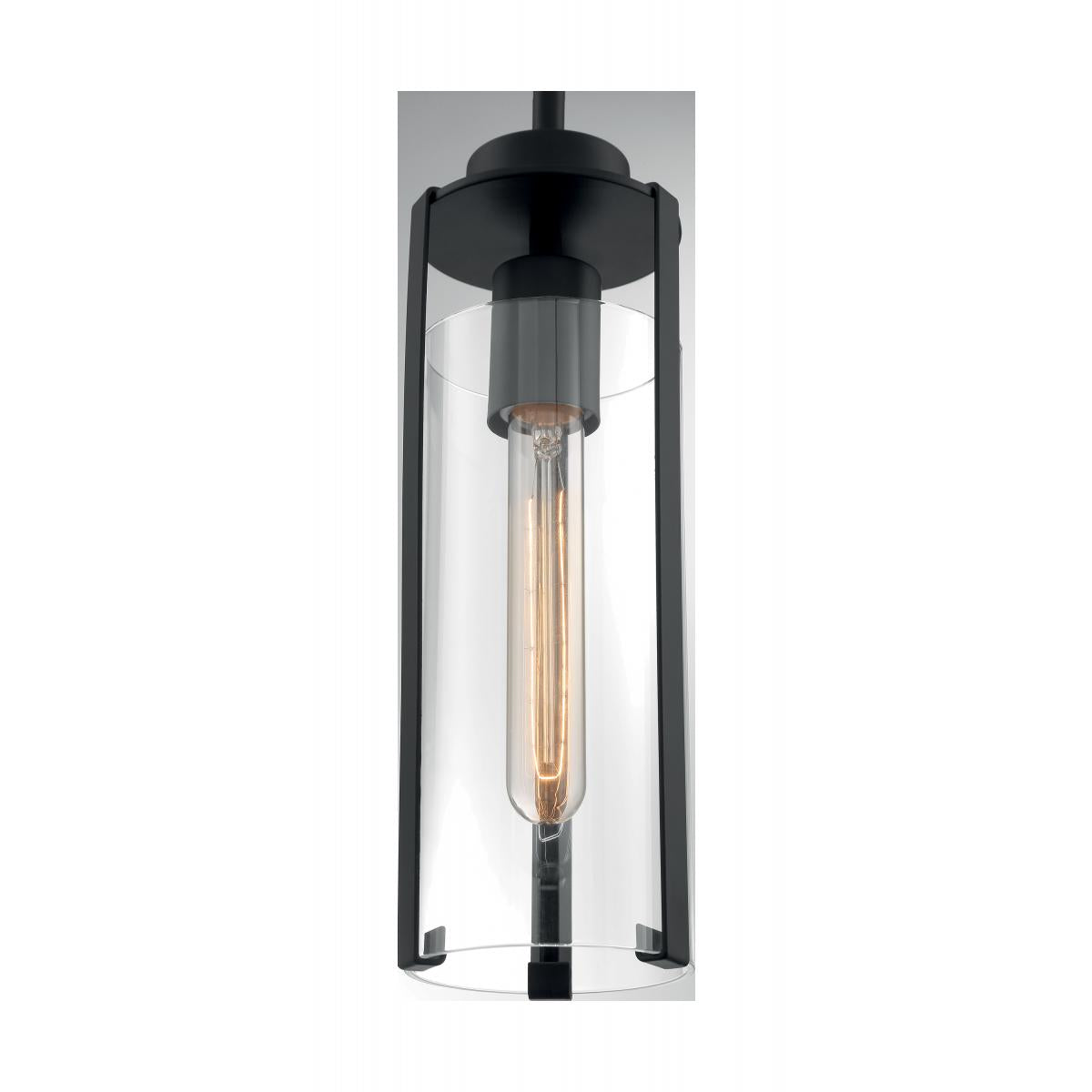 60-7160 MARINA 1 LIGHT MINI PENDANT - Clear Glass, Matte Black Finish