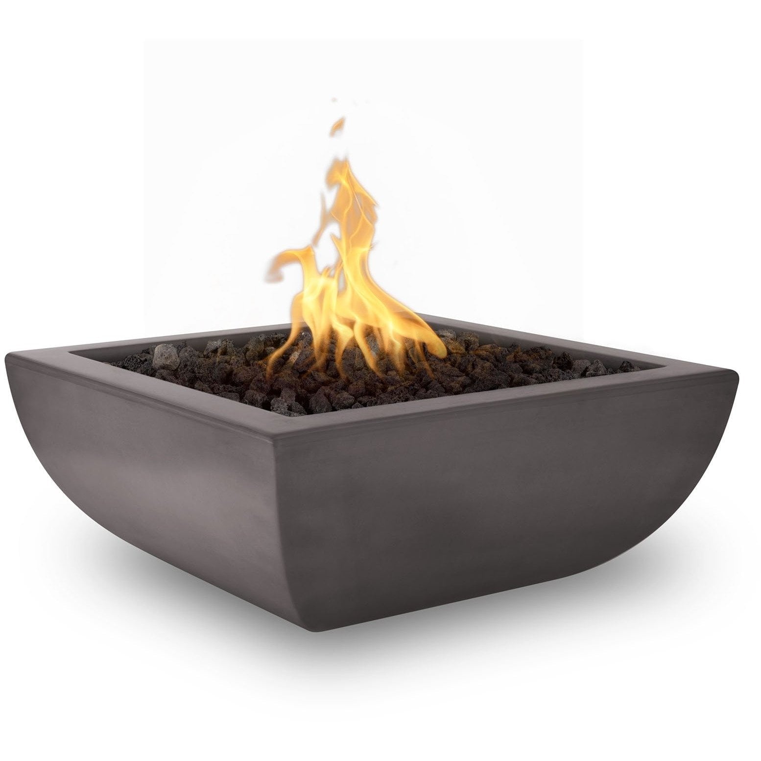Outdoor Plus Avalon Square Fire Bowl in GFRC Concrete with Free Cover