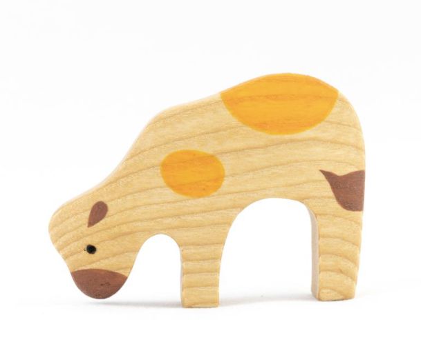 Handmade Wooden Baby Cow Toy for Creative Play
