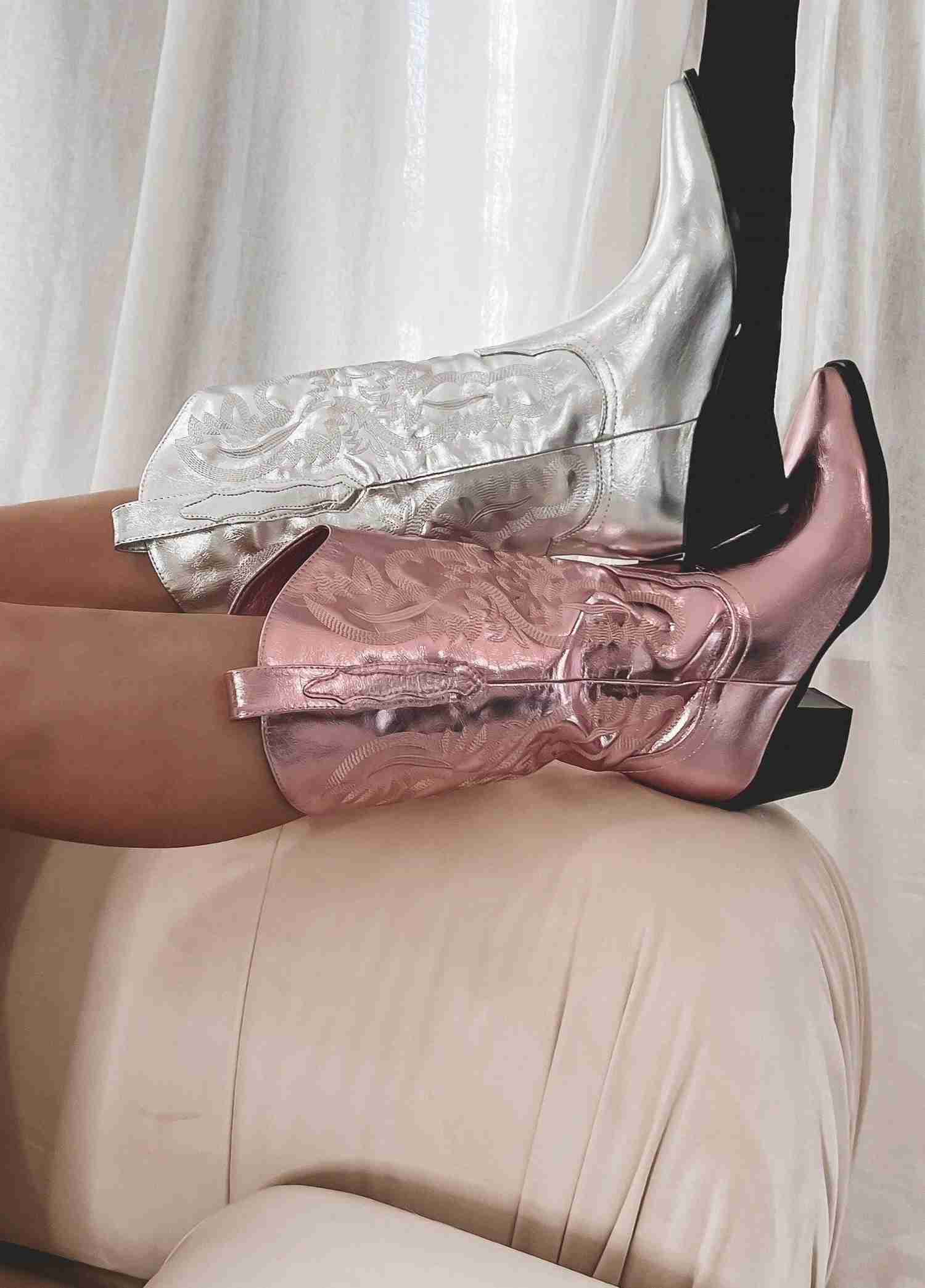 Disco Cowgirl Boots with Western Stitching