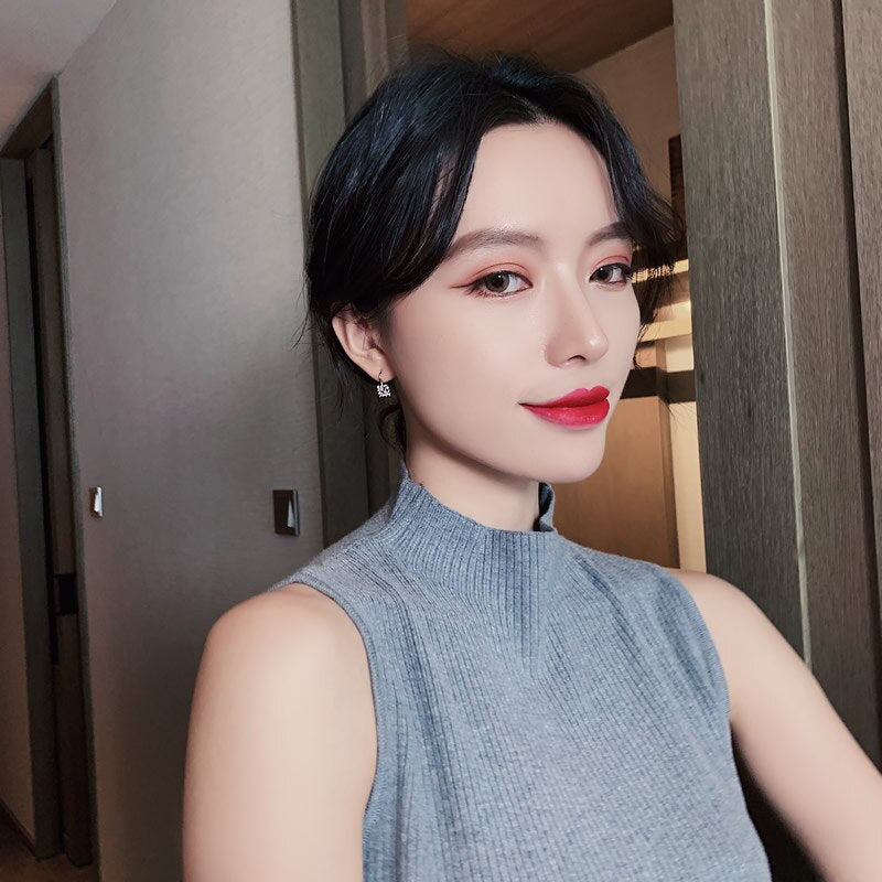 Exquisite Elegant Simple Square Zircon Earrings for Women