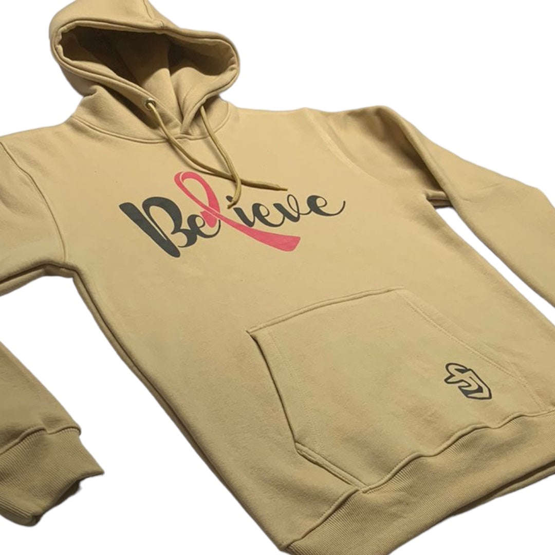 ProSway Cream Believe Hoodie - Breast Cancer Awareness