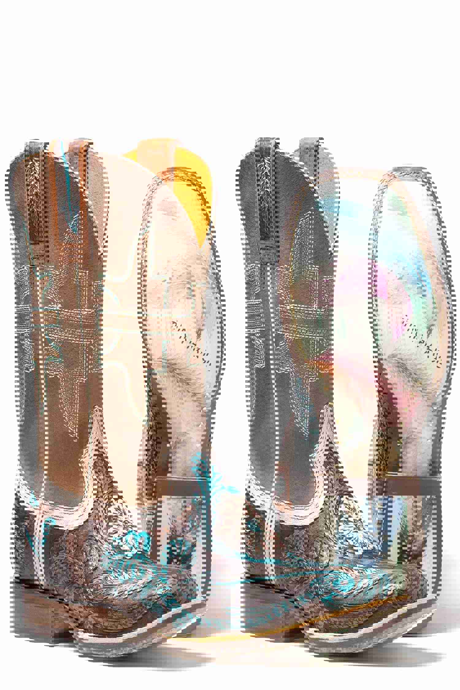 Women's Tin Haul Lone Flower Western Square Toe Boot