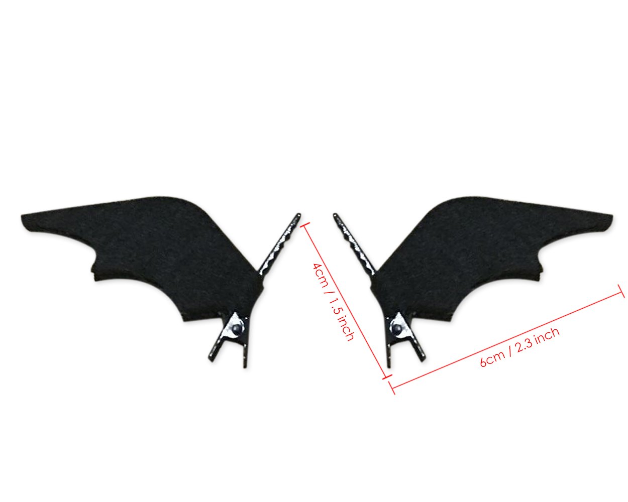 Halloween Bat Wing and Devil Horn Hair Clips (12 Pairs)