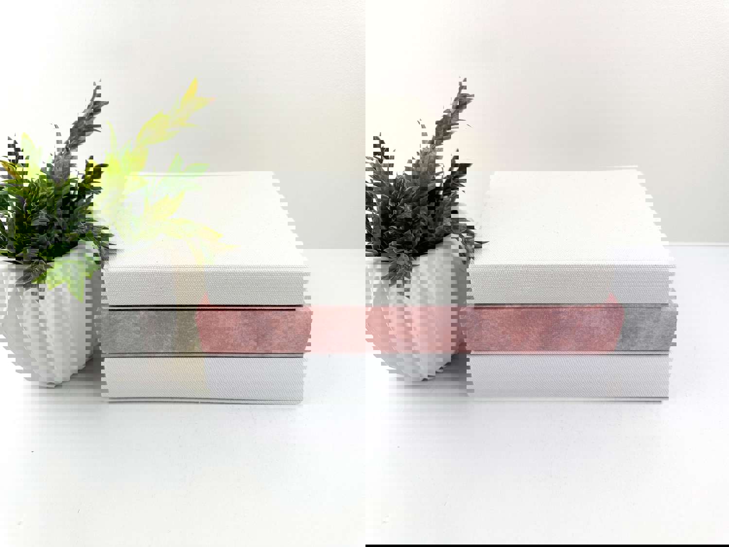 Pink Decorative Fabric-Wrapped Books for Living Room and Shelf Decor