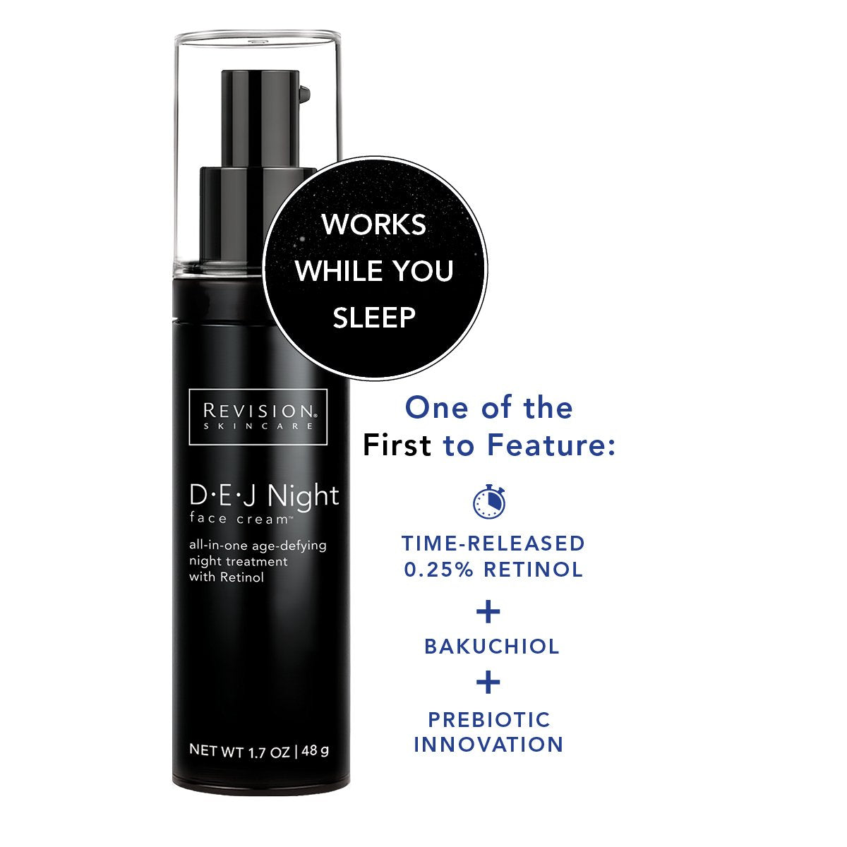 Revision Skincare D·E·J Night Face Cream® - Age-Defying Night Treatment with Retinol