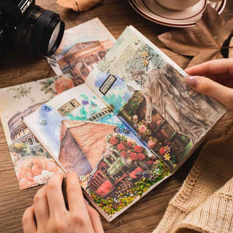 Global Travel Retro Scrapbook Paper - 30pcs Pack with 10 Unique Designs