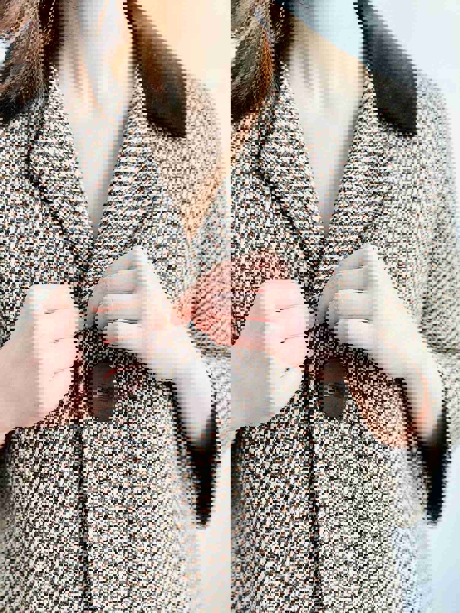 Vintage 1940s Tweed Jacket with Velvet Collar and Large Buttons