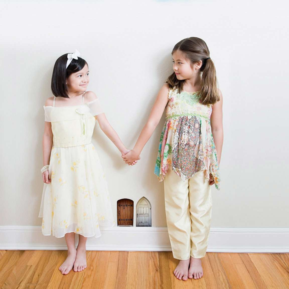 2 Mini Fairy Door - Enchanted Wall Decals for Indoor Fairies