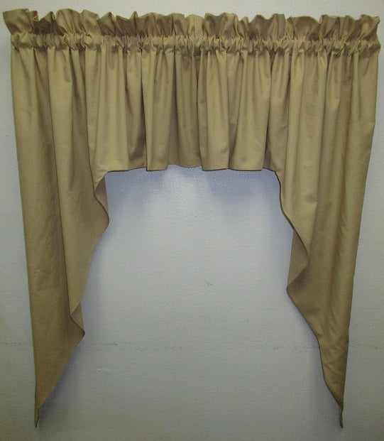 Handmade Country Primitive Tea Stained Muslin Swag Curtains