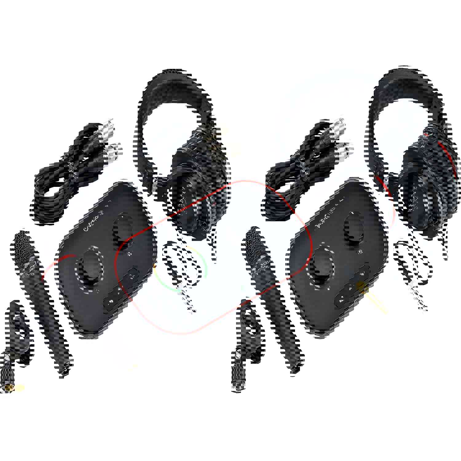 Focusrite Vocaster One Studio Solo Podcast Interface with DM1 Mic & HP60v Headphones